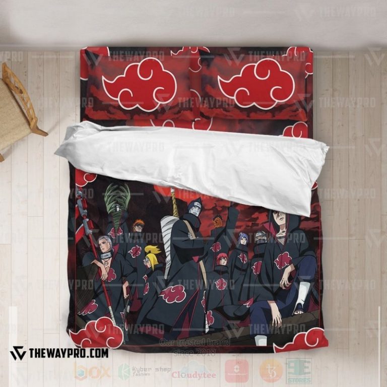 Anime-Naruto-Shippuden-Akatsuki-Group-Pattern-Custom-Bedding-Set-2