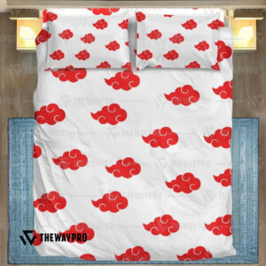 Anime Naruto Shippuden White Akatsuki Cosplay Bedding Set