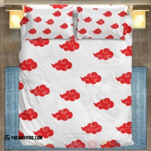 Anime Naruto Shippuden White Akatsuki Cosplay Custom Bedding Set