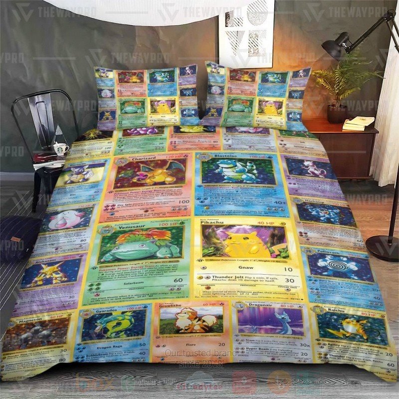 Anime Pokemon 1St Edition Cards Custom Bedding Set Anime Pokemon 1St Edition Cards Custom Bedding Set