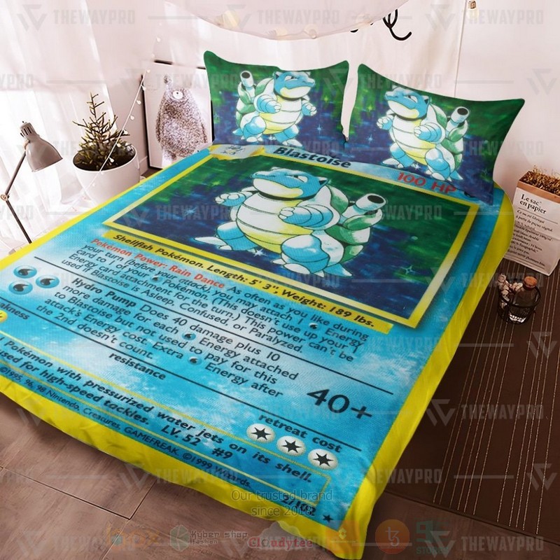 Anime Pokemon Blastoise Card Custom Bedding Set Anime Pokemon Blastoise Card Custom Bedding Set