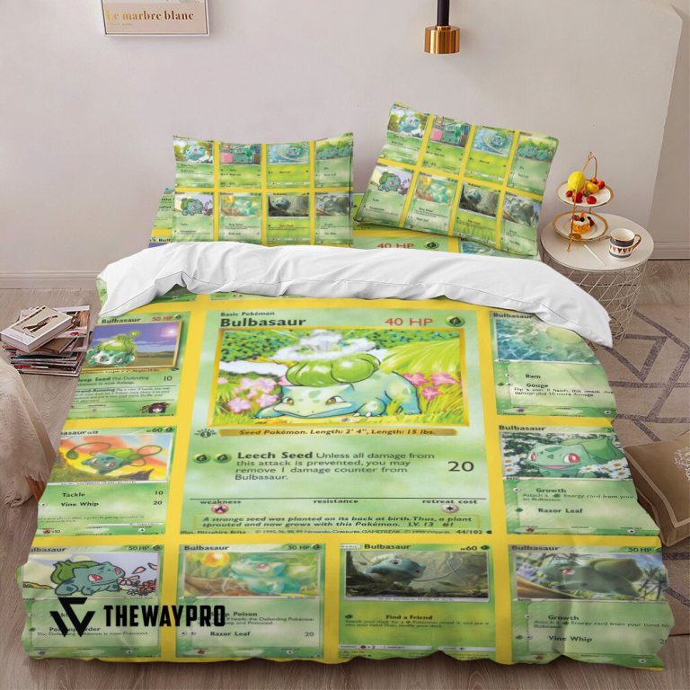 Anime-Pokemon-Bulbasaur-Cards-Version-2-Bedding-Set-1
