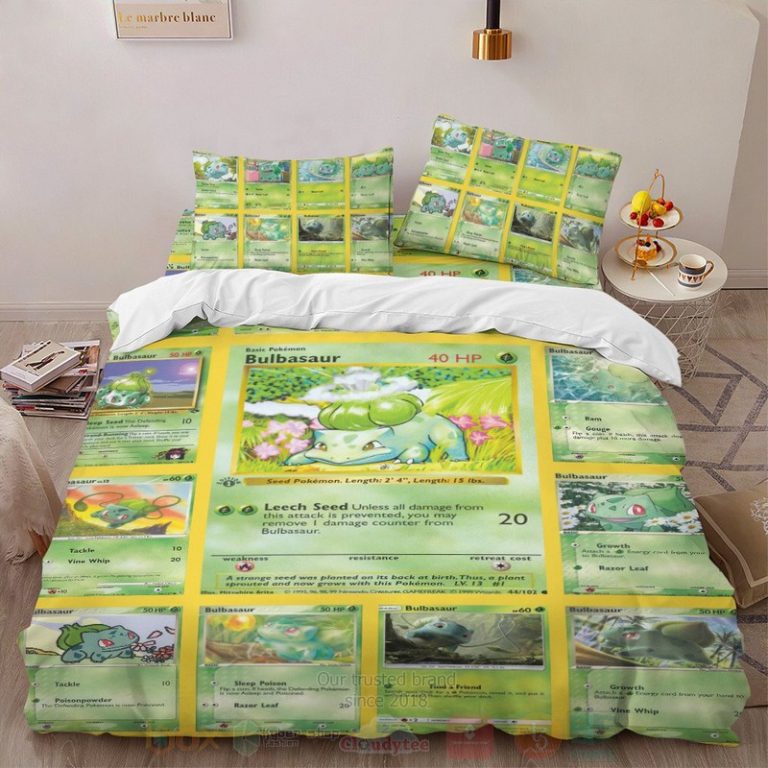 Anime-Pokemon-Bulbasaur-Cards-Version-2-Custom-Bedding-Set-1