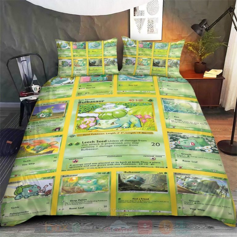 Anime-Pokemon-Bulbasaur-Cards-Version-2-Custom-Bedding-Set-2