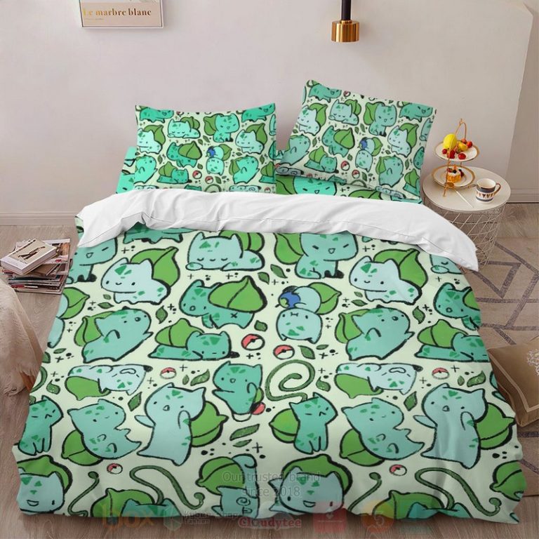 Anime-Pokemon-Bulbasaur-Pattern-Custom-Bedding-Set-1