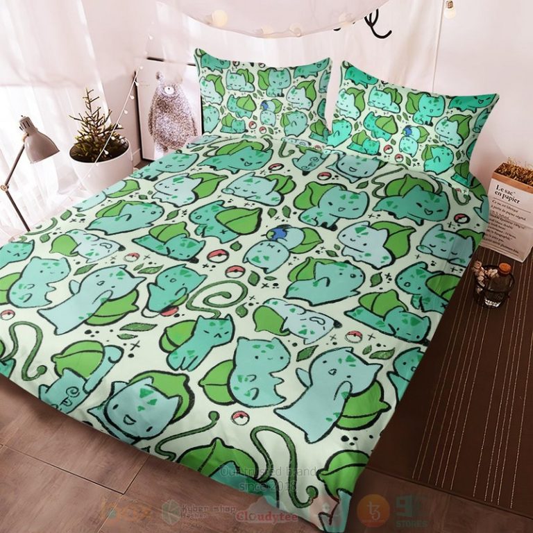 Anime-Pokemon-Bulbasaur-Pattern-Custom-Bedding-Set-2