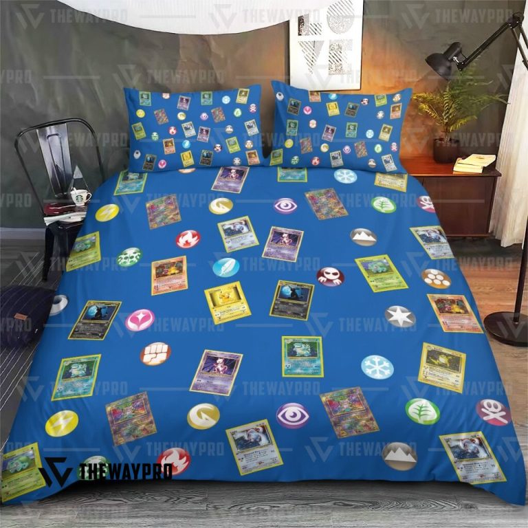Anime-Pokemon-Cards-And-Elements-Bedding-Set-2