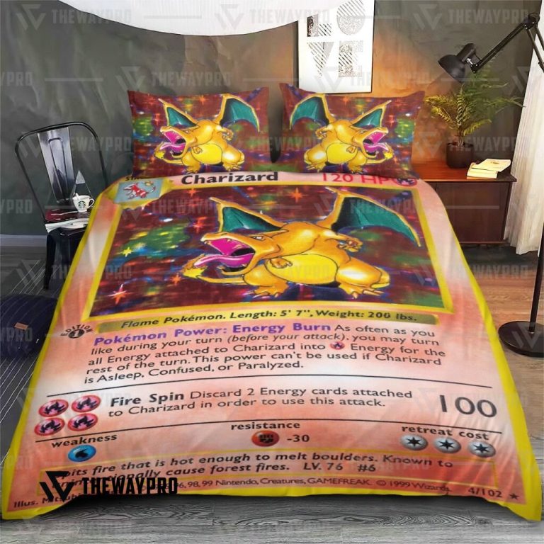 Anime-Pokemon-Charizard-Card-Bedding-Set-2