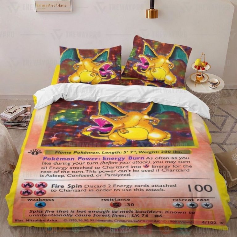 Anime-Pokemon-Charizard-Card-Custom-Bedding-Set-1-1