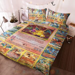 Anime Pokemon Charizard Cards Custom Bedding Set