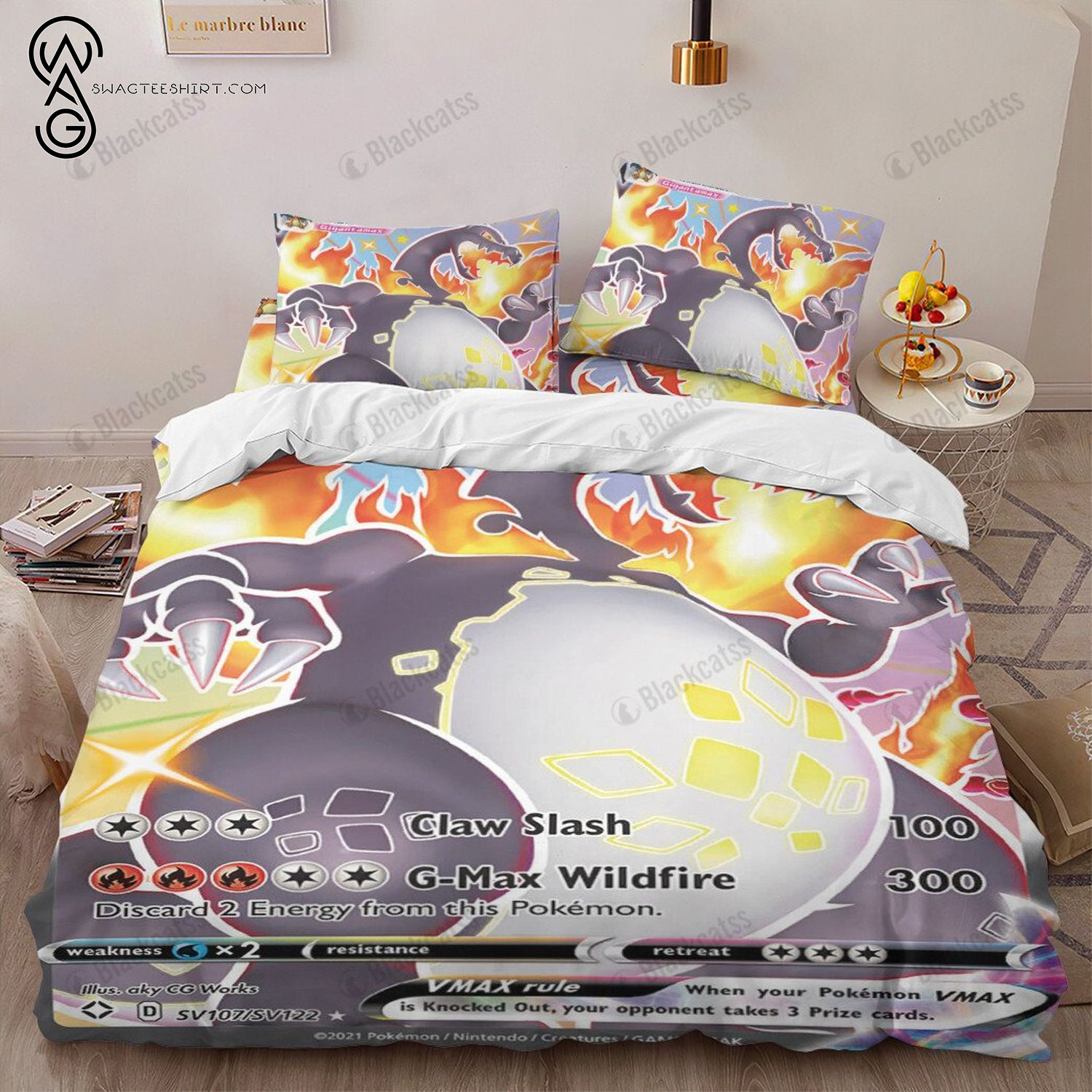 Anime Pokemon Charizard Full Print Bedding Set Anime Pokemon Charizard Full Print Bedding Set