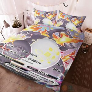 Anime Pokemon Charizard Vmax Cards Custom Bedding Set