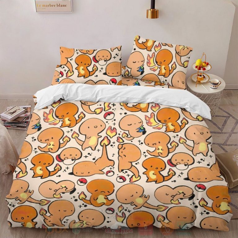 Anime-Pokemon-Charmander-Pattern-Custom-Bedding-Set-1