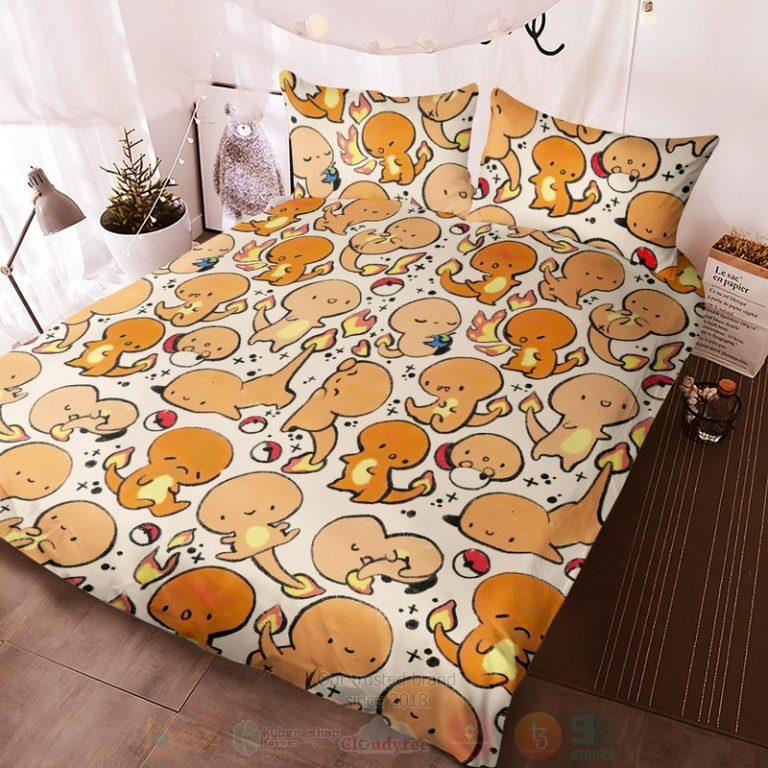 Anime-Pokemon-Charmander-Pattern-Custom-Bedding-Set-2