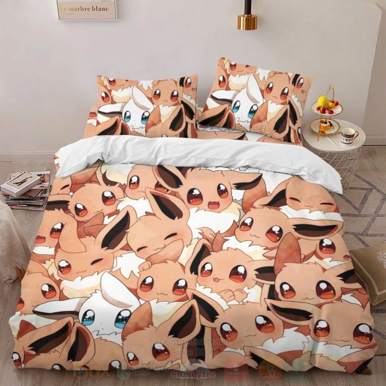 Anime-Pokemon-Cute-Eevee-Custom-Bedding-Set-1