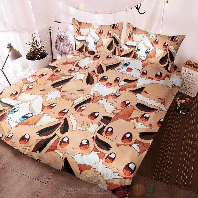 Anime-Pokemon-Cute-Eevee-Custom-Bedding-Set-2