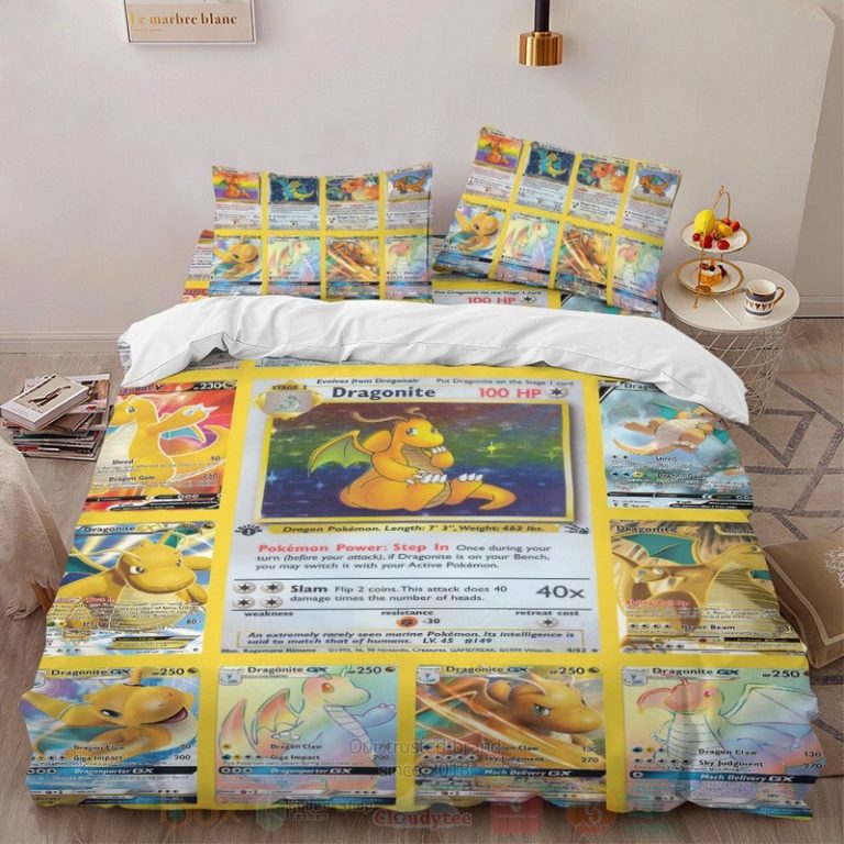 Anime-Pokemon-Dragonite-Cards-Version-2-Custom-Bedding-Set-1