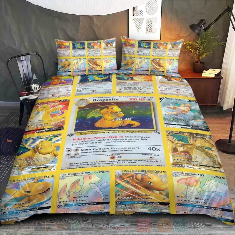 Anime-Pokemon-Dragonite-Cards-Version-2-Custom-Bedding-Set-2
