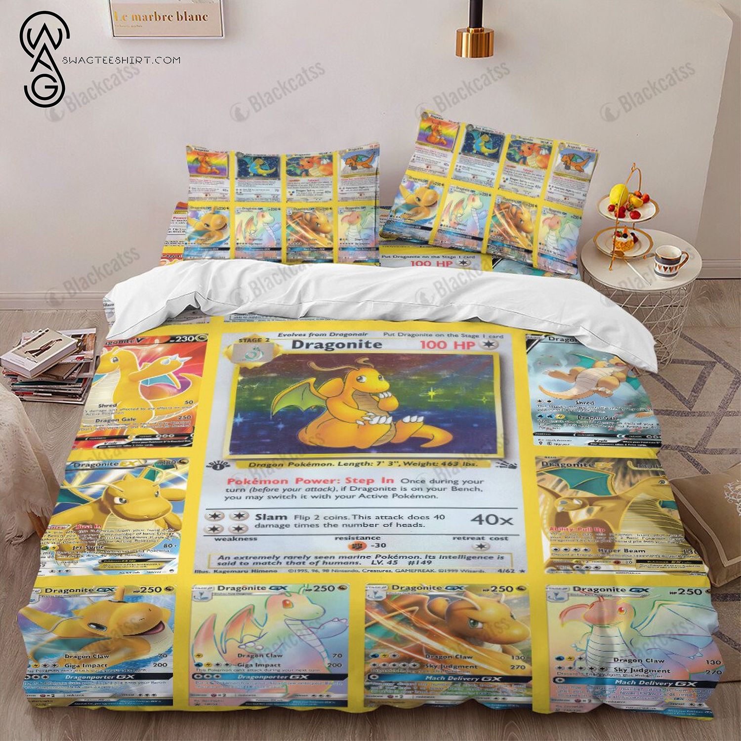 Anime Pokemon Dragonite Full Print Bedding Set Anime Pokemon Dragonite Full Print Bedding Set