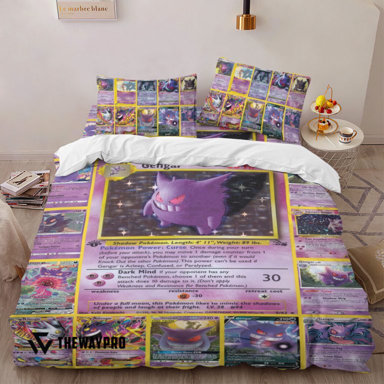 Anime-Pokemon-Gengar-Cards-Bedding-Set-1