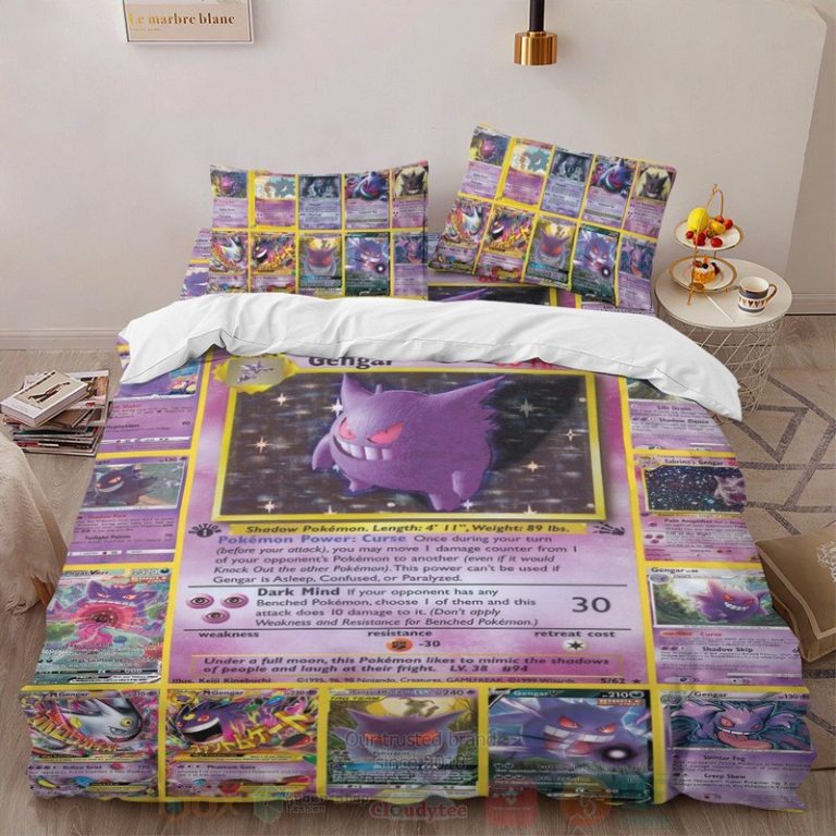 Anime-Pokemon-Gengar-Cards-Custom-Bedding-Set-1