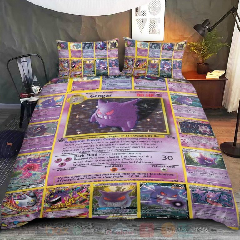 Anime-Pokemon-Gengar-Cards-Custom-Bedding-Set-2