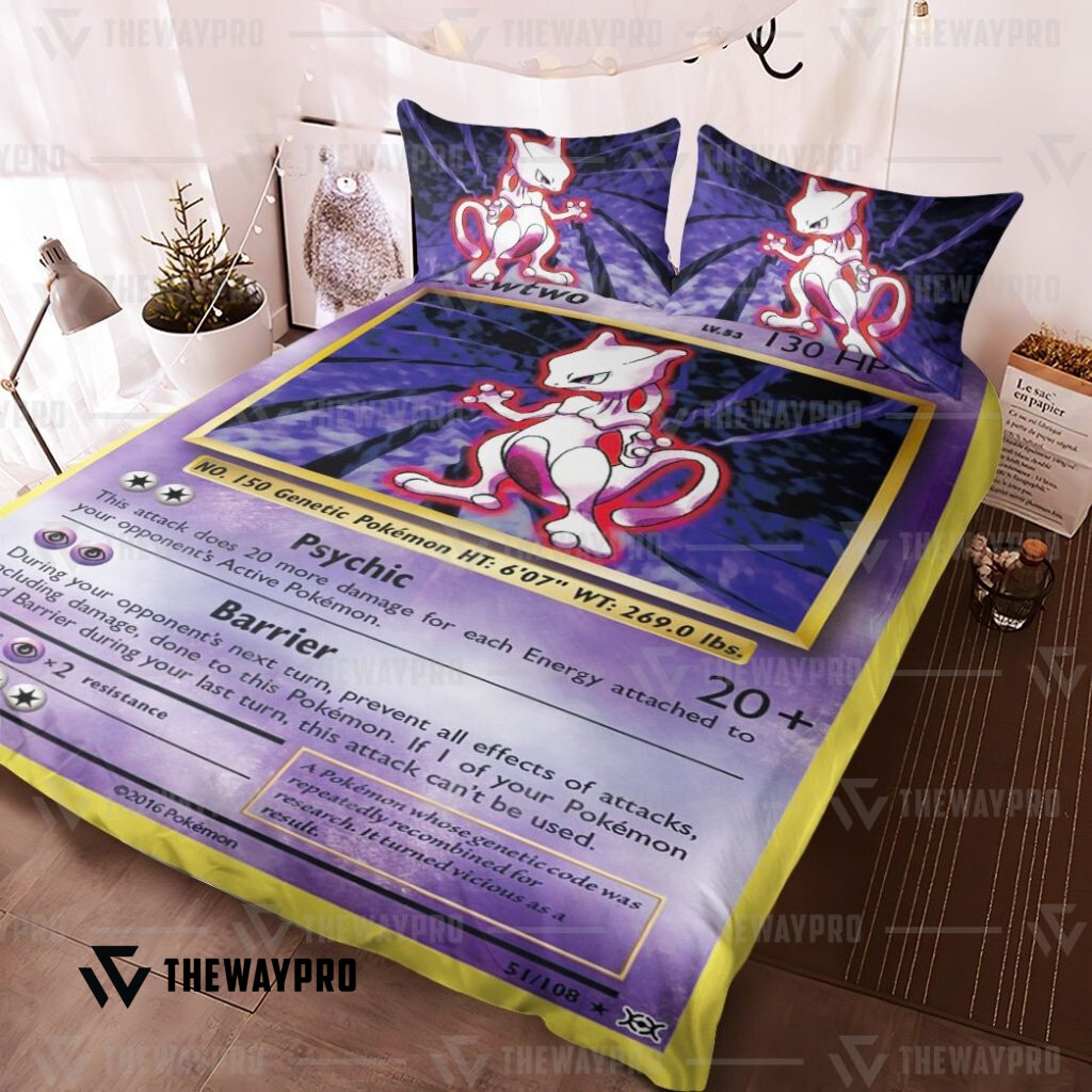 Anime Pokemon Mewtwo Evolutions Bedding Set Anime Pokemon Mewtwo Evolutions Bedding Set