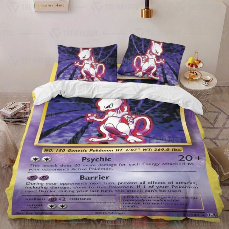 Anime-Pokemon-Mewtwo-Evolutions-Custom-Bedding-Set-1-1
