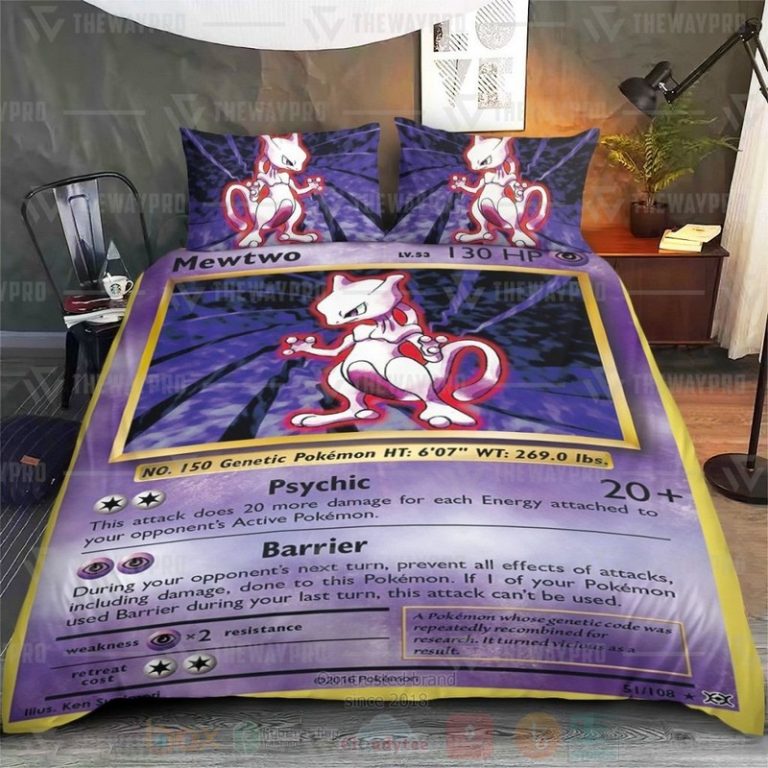 Anime-Pokemon-Mewtwo-Evolutions-Custom-Bedding-Set-2