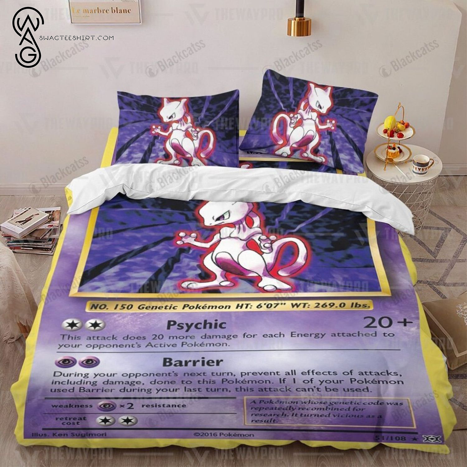 Anime Pokemon Mewtwo Evolutions Full Print Bedding Set Anime Pokemon Mewtwo Evolutions Full Print Bedding Set