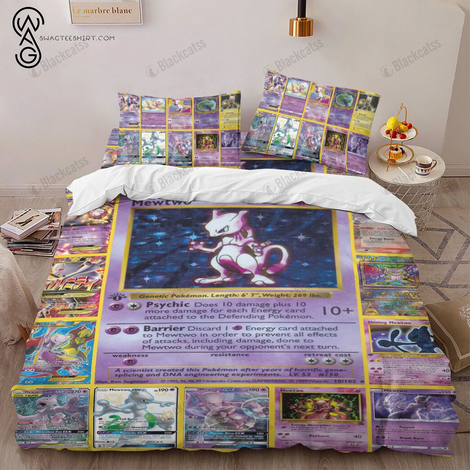 Anime Pokemon Mewtwo Full Print Bedding Set Anime Pokemon Mewtwo Full Print Bedding Set