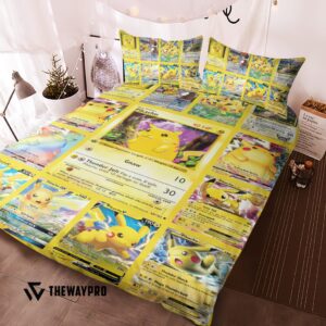 Anime Pokemon Pikachu Cards Version 2 Bedding Set