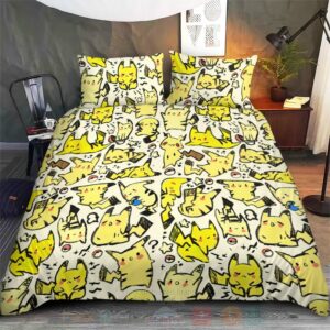 Anime Pokemon Pikachu Pattern Custom Bedding Set