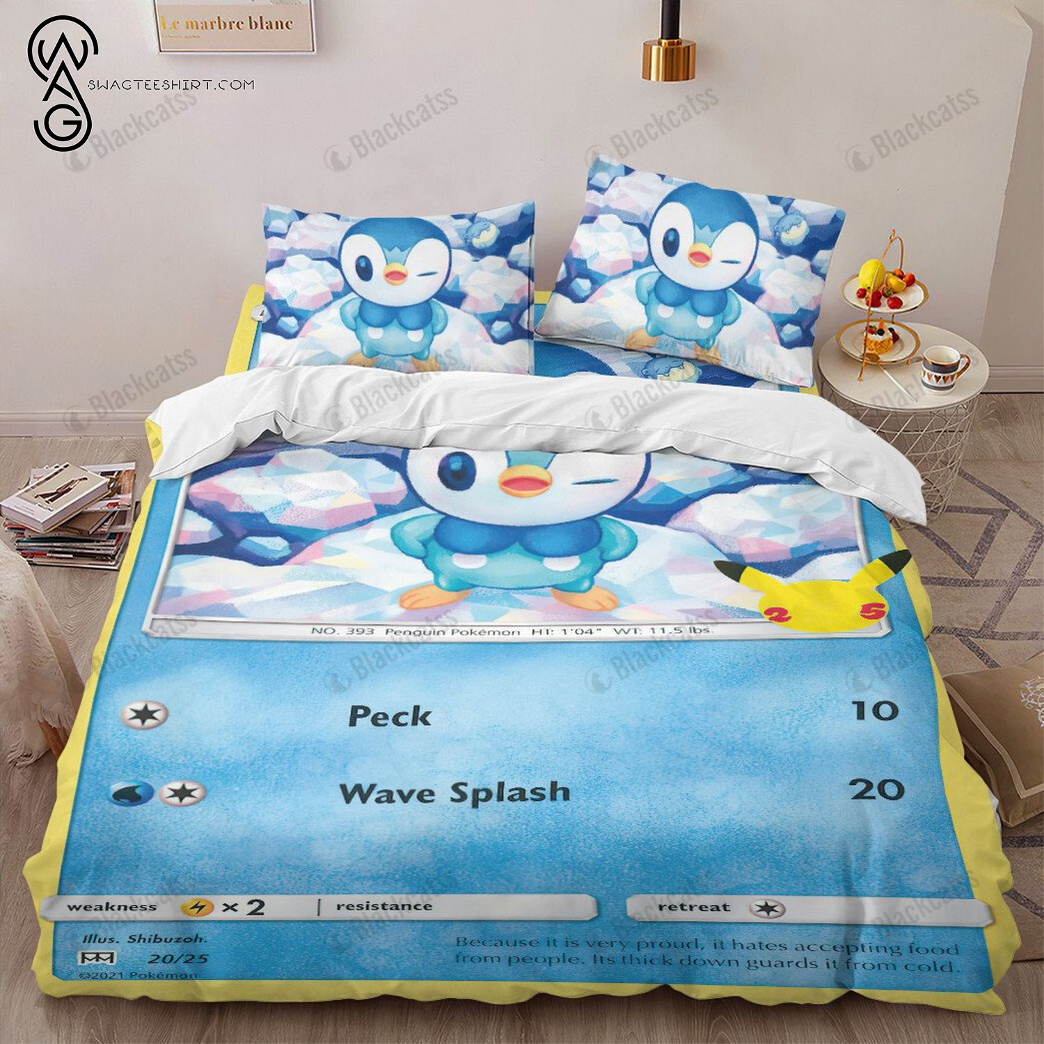 Anime Pokemon Piplup Full Print Bedding Set Anime Pokemon Piplup Full Print Bedding Set