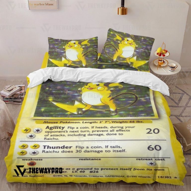 Anime-Pokemon-Raichu-Base-Set-Bedding-Set-1