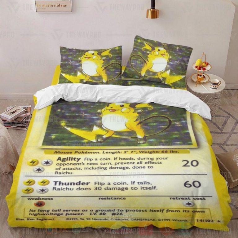 Anime-Pokemon-Raichu-Base-Set-Custom-Bedding-Set-1-1