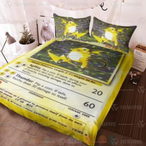 Anime Pokemon Raichu Base Set Custom Bedding Set