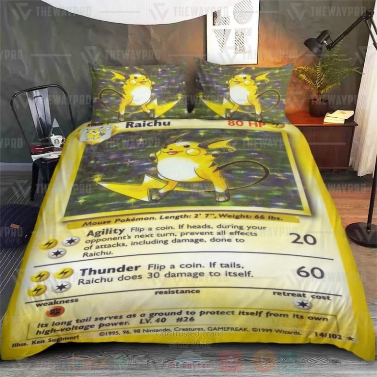 Anime-Pokemon-Raichu-Base-Set-Custom-Bedding-Set-2