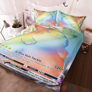 Anime Pokemon Rainbow Pikachu Vmax Custom Bedding Set