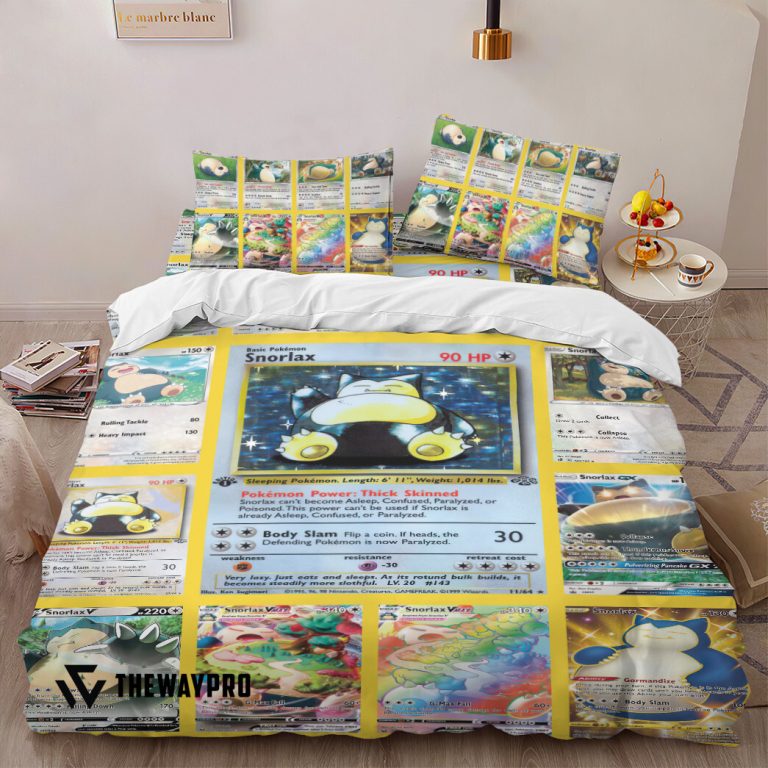 Anime-Pokemon-Snorlax-Cards-Bedding-Set-1