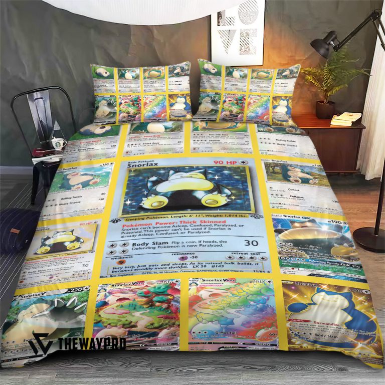 Anime-Pokemon-Snorlax-Cards-Bedding-Set-2