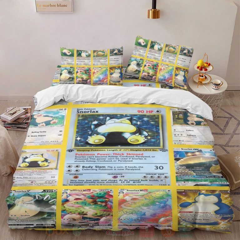 Anime-Pokemon-Snorlax-Cards-Custom-Bedding-Set-1