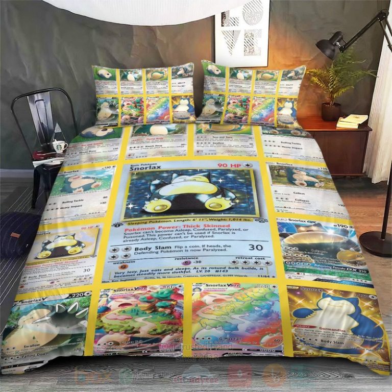 Anime-Pokemon-Snorlax-Cards-Custom-Bedding-Set-2