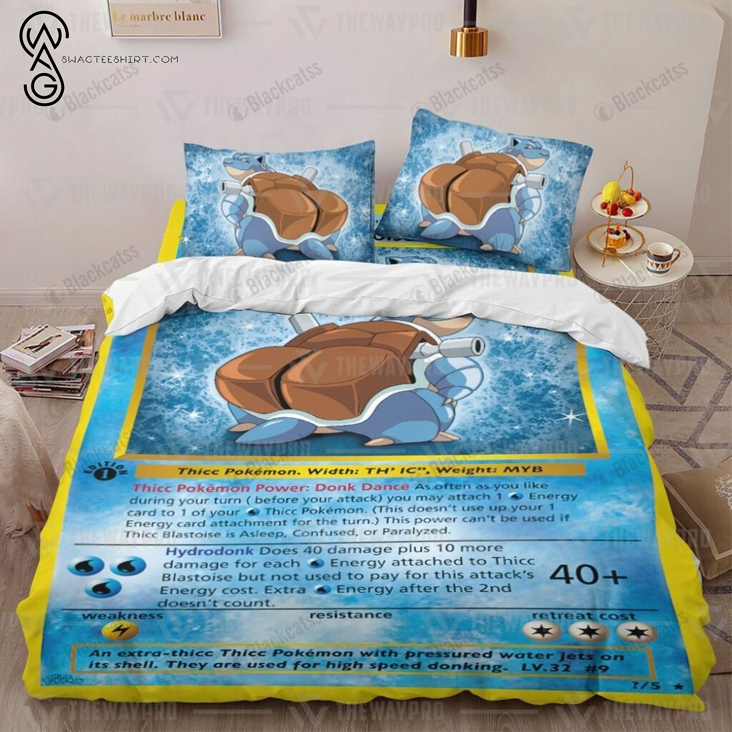 Anime Pokemon Thicc Blastoise Full Print Bedding Set Anime Pokemon Thicc Blastoise Full Print Bedding Set