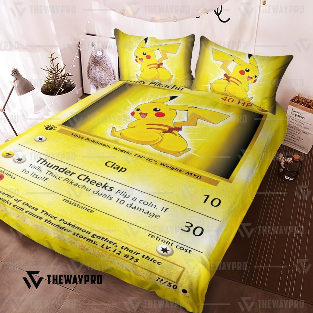 Anime Pokemon Thicc Pikachu Bedding Set Anime Pokemon Thicc Pikachu Bedding Set