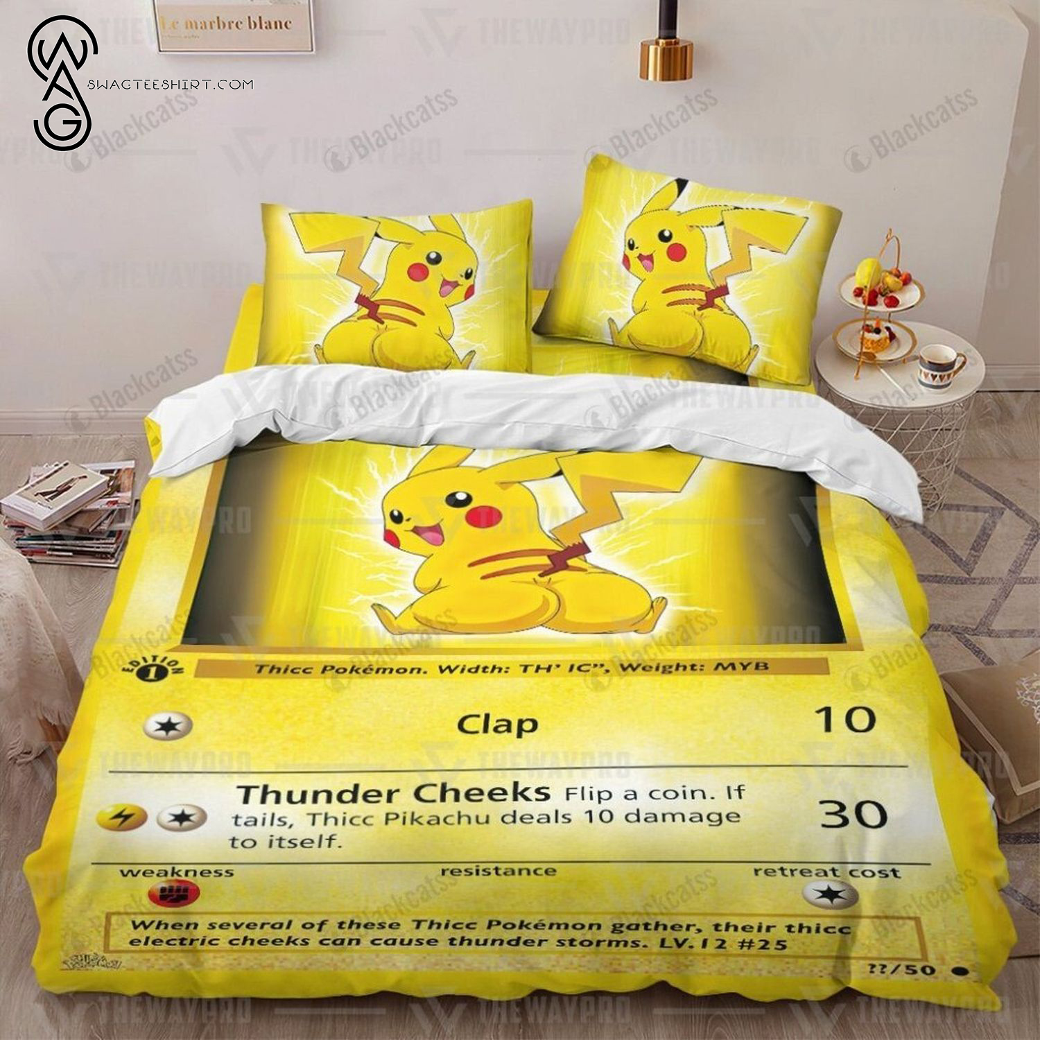 Anime Pokemon Thicc Pikachu Full Print Bedding Set Anime Pokemon Thicc Pikachu Full Print Bedding Set
