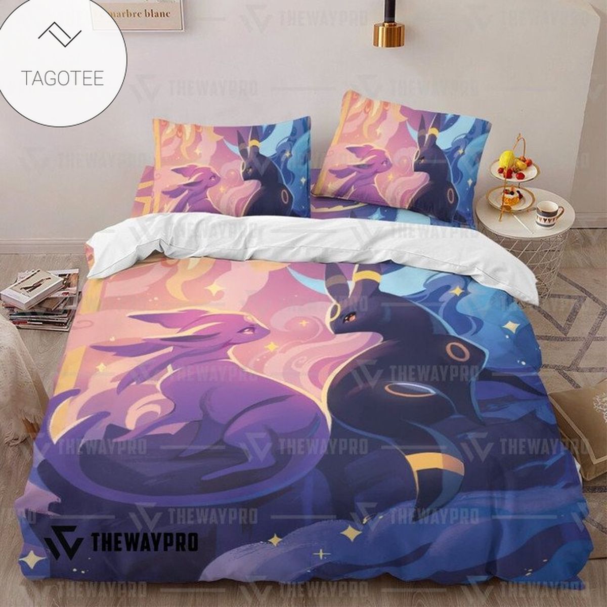 Anime Pokemon Umbreon & Espeon Custom Bedding Set Anime Pokemon Umbreon & Espeon Custom Bedding Set