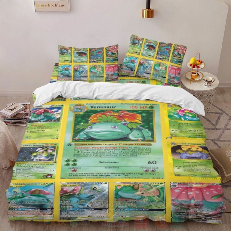 Anime-Pokemon-Venusaur-Cards-Custom-Bedding-Set-1