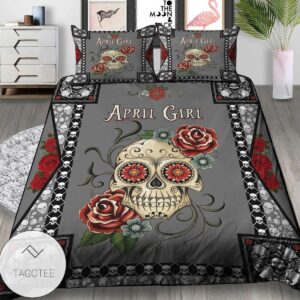 April Girl Skull Eye Rose Bedding Set Nh211016