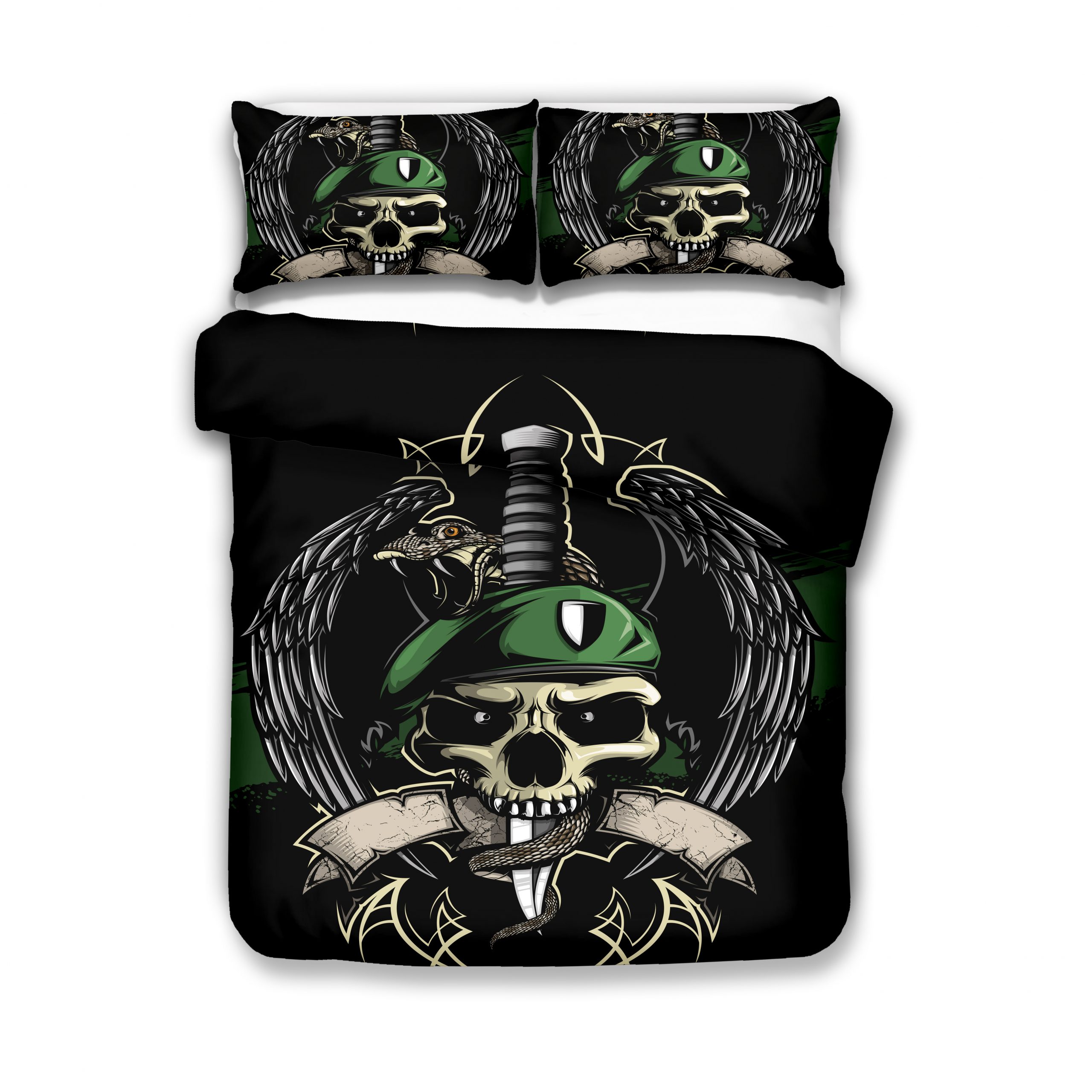 Army Skull Duvet Cover and Pillowcase Set Bedding Set Army Skull Duvet Cover and Pillowcase Set Bedding Set
